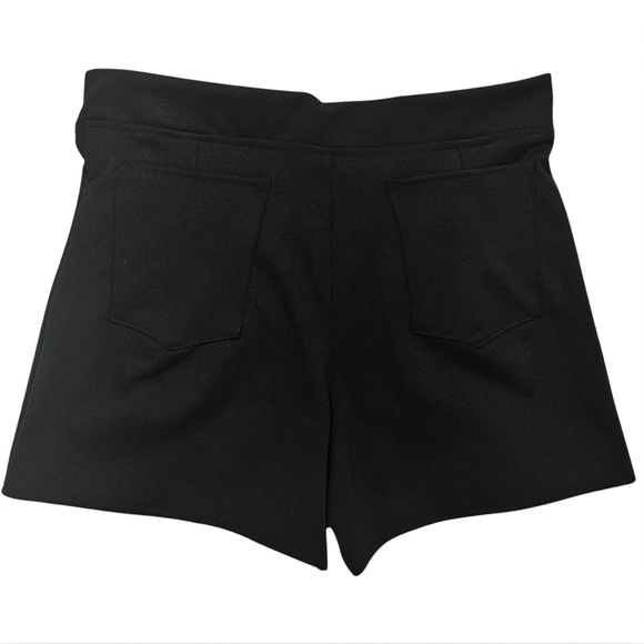 black bondage style laceup shorts size large with silver D-ring - Picture 2 of 4